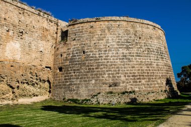 Famagusta, Kuzey Kıbrıs - 08 Ocak 2022 Famagusta Duvarı 10. yüzyılda inşa edilen Venedik Kıbrıs Rum Kesimi 'nin son kalesiydi.