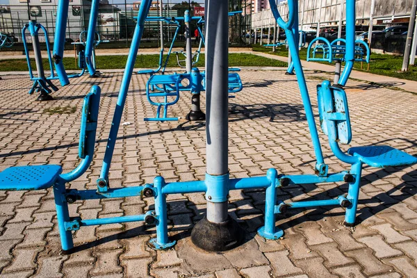 Famagusta Northern Cyprus January 2022 Public Sports Facilities Blue Men — Stock Photo, Image