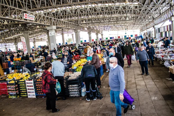 Famagusta Republik Turki Utara Cyprus Januari 2022 Pasar Siprus Ramai — Stok Foto