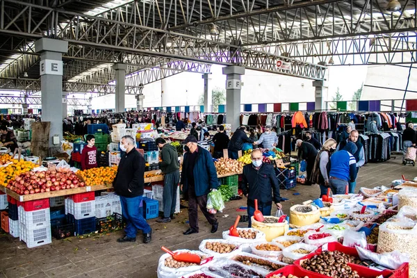 Famagusta Turkiet Januari 2022 Typisk Cypriotisk Marknad Livlig Full Dofter — Stockfoto