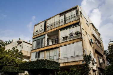 Tel Aviv, İsrail - 5 Şubat 2022 Tel Aviv 'in metropol bölgesinin şehir merkezi İsrail' in en büyük ikinci şehri