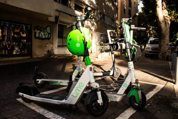 Tel Aviv Israel Febrero 2022 Scooter Eléctrico Para Alquilar Que —  Fotos de Stock