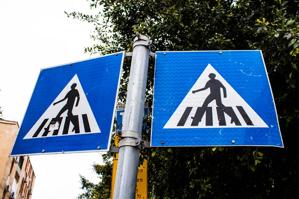 Tel Aviv Israel Febrero 2022 Señal Calle Señal Tráfico Erigida — Foto de Stock