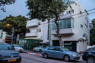 Tel Aviv, İsrail - 5 Şubat 2022 Tel Aviv 'in metropol bölgesinin şehir merkezi İsrail' in en büyük ikinci şehri