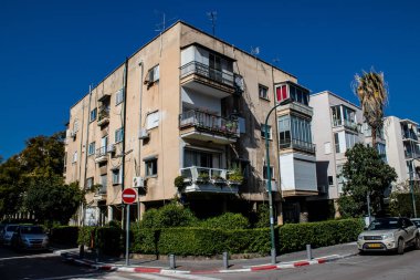 Tel Aviv, İsrail - 09 Şubat 2022 Tel Aviv 'in metropol bölgesinin şehir merkezi İsrail' in en büyük ikinci şehri