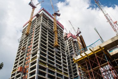 Tel Aviv, İsrail - 09 Şubat 2022 Tel Aviv 'in metropol bölgesinin şehir merkezi İsrail' in en büyük ikinci şehri