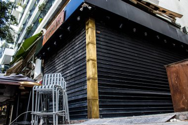 Tel Aviv, İsrail - 5 Şubat 2022 Tel Aviv 'in metropol bölgesinin şehir merkezi İsrail' in en büyük ikinci şehri