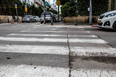 Tel Aviv, İsrail - 5 Şubat 2022 Tel Aviv 'in metropol bölgesinin şehir merkezi İsrail' in en büyük ikinci şehri