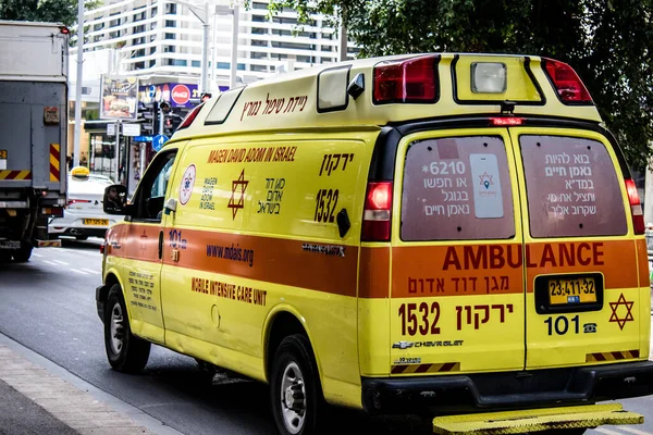 Tel Aviv Srail Şubat 2022 Ambulans Coronavirus Salgını Sırasında Tel — Stok fotoğraf