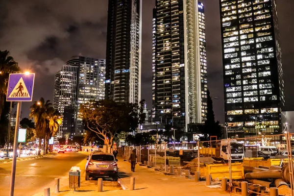 Tel Aviv Israel Febrero 2022 Paisaje Urbano Del Centro Ciudad — Foto de Stock