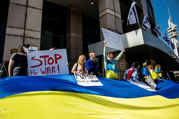 Тель Авів Ізраїль Лютого 2022 Демонстрація Проти Російської Політики Щодо — стокове фото