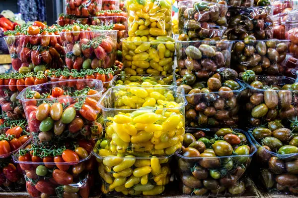 Tel Aviv Izrael Února 2022 Sortiment Čerstvé Zeleniny Ovoce Prodávané — Stock fotografie