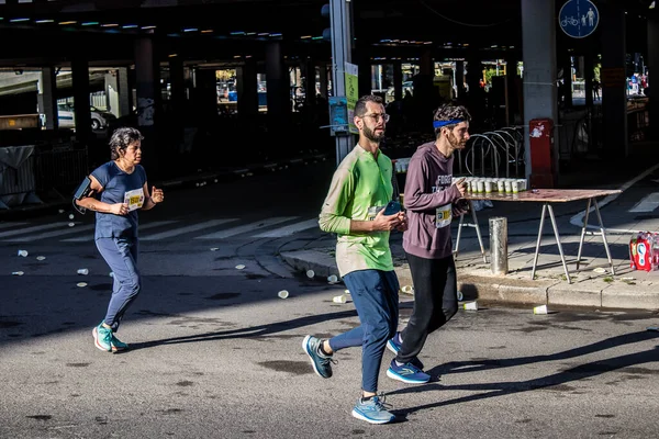 Tel Aviv Israel Fevereiro 2022 Corredores Rua Tel Aviv Maratona — Fotografia de Stock