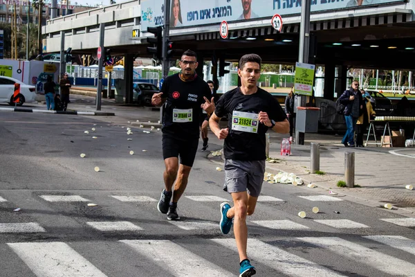 Tel Aviv Israel Februar 2022 Läufer Auf Den Straßen Von — Stockfoto
