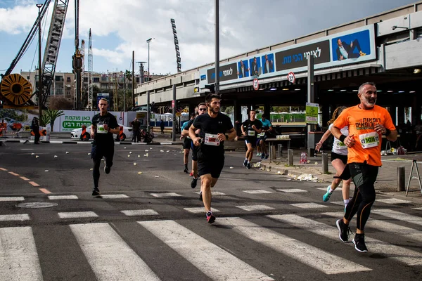 Tel Aviv Israel February 2022 Runners Street Tel Aviv Samsung — Stock Photo, Image