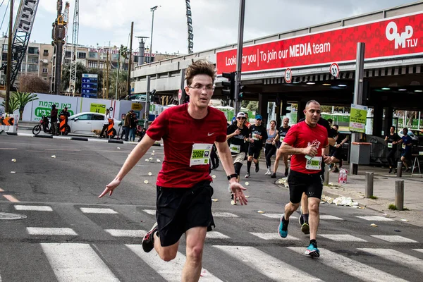 Tel Aviv Israel February 2022 Runners Street Tel Aviv Samsung — Stock Photo, Image