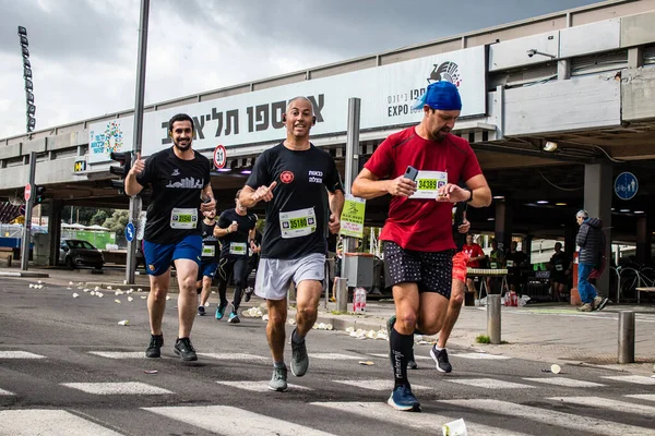 Tel Aviv Israel Februar 2022 Läufer Auf Den Straßen Von — Stockfoto