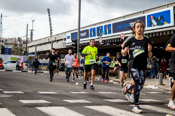 Tel Aviv Israel February 2022 Runners Street Tel Aviv Samsung — Stock Photo, Image