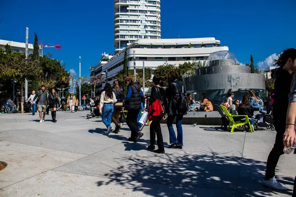 Tel Aviv Israel Marzo 2022 Personas Identificadas Turistas Que Visitan — Foto de Stock