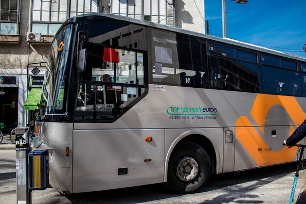 Tel Aviv Israel März 2022 Busfahrt Durch Die Straßen Von — Stockfoto