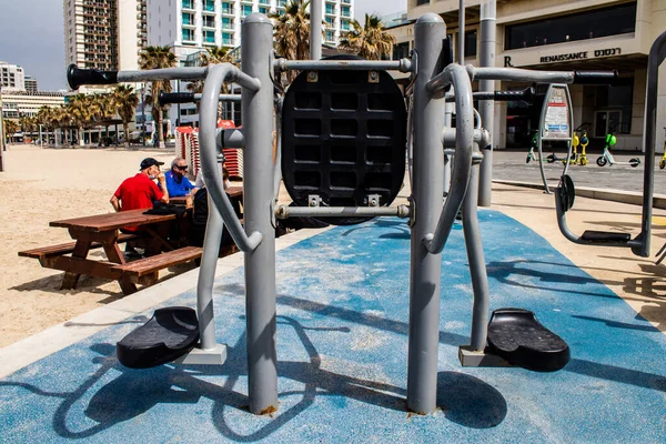 Tel Aviv Israël Mars 2022 Installations Sportives Sécurité Sur Plage — Photo