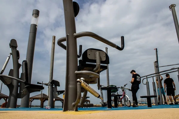 Tel Aviv Israël Mars 2022 Installations Sportives Sécurité Sur Plage — Photo