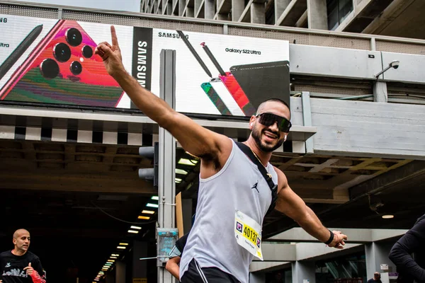 Tel Aviv Izrael 2022 Február Runners Street Tel Aviv Marathon — Stock Fotó