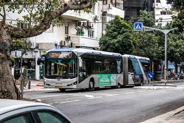 Tel Aviv Israel Marzo 2022 Autobús Público Israelí Que Circula — Foto de Stock