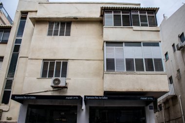 Tel Aviv, İsrail - 09 Mart 2022 Tel Aviv şehir merkezi, beyaz şehir ve İsrail 'in en büyük ikinci şehri