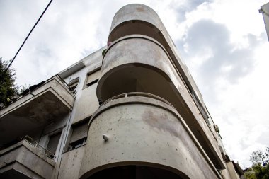 Tel Aviv, İsrail - 09 Mart 2022 Tel Aviv şehir merkezi, beyaz şehir ve İsrail 'in en büyük ikinci şehri