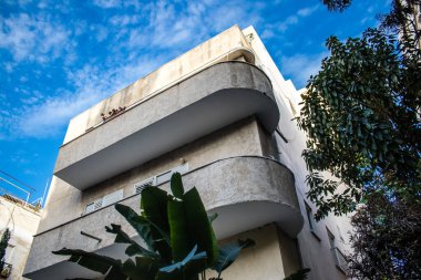 Tel Aviv, İsrail - 09 Mart 2022 Tel Aviv şehir merkezi, beyaz şehir ve İsrail 'in en büyük ikinci şehri