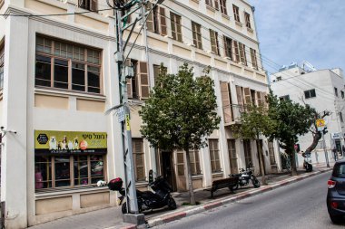 Tel Aviv, İsrail - 09 Mart 2022 Tel Aviv şehir merkezi, beyaz şehir ve İsrail 'in en büyük ikinci şehri