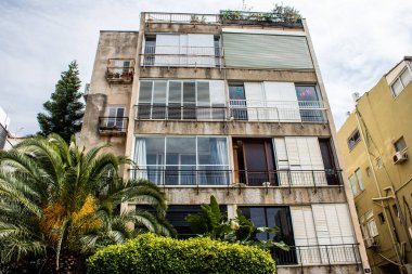 Tel Aviv, İsrail - 09 Mart 2022 Tel Aviv şehir merkezi, beyaz şehir ve İsrail 'in en büyük ikinci şehri