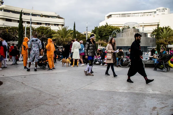 Tel Aviv Israël Mars 2022 Peuple Israélien Sur Place Dizengoff — Photo