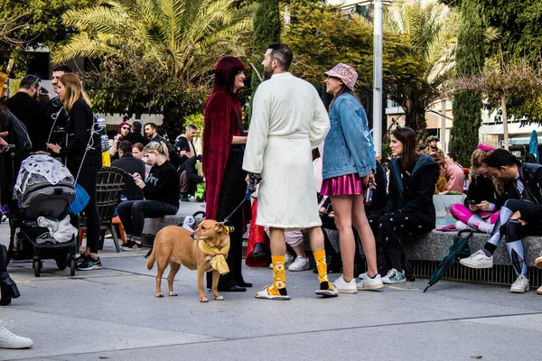 Tel Aviv Israël Mars 2022 Peuple Israélien Sur Place Dizengoff — Photo