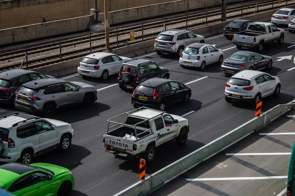 Tel Aviv Israël April 2022 Zware Files Ayalon Snelweg Tel — Stockfoto