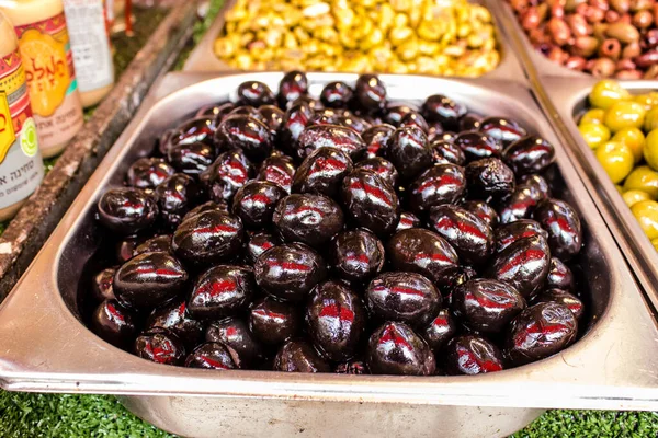 Tel Aviv Israel April 2022 Fresh Vegetables Fruits Olives Spices — ストック写真