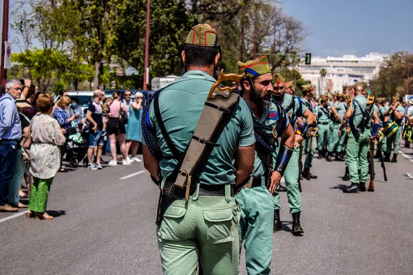 Seville Spain May 2022 Parade Professional Soldiers Spanish Legion Military — Stock Photo, Image