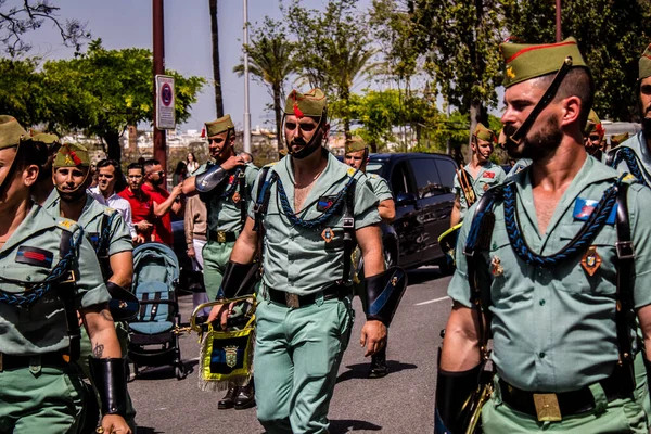 Sevilla España Mayo 2022 Desfile Soldados Profesionales Legión Española Esta — Foto de Stock