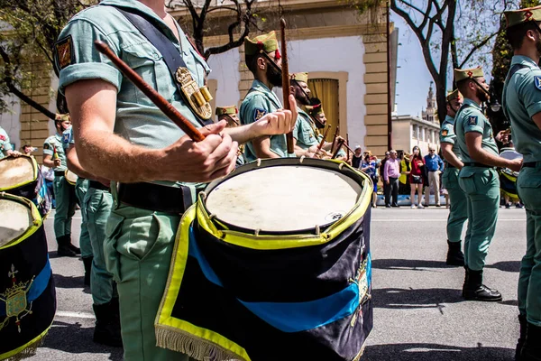 Sevilha Espanha Maio 2022 Parada Soldados Profissionais Legião Espanhola Esta — Fotografia de Stock