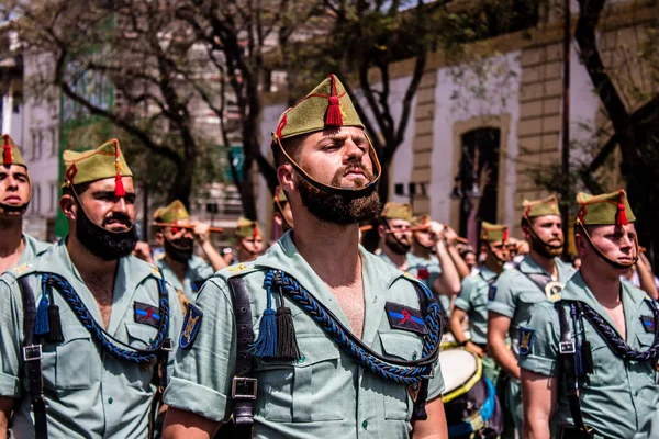 Seville Spain May 2022 Parade Professional Soldiers Spanish Legion Military — Stock Photo, Image