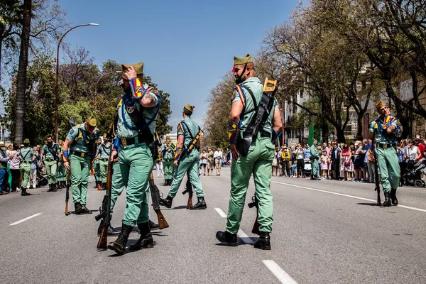 Sevilla España Mayo 2022 Desfile Soldados Profesionales Legión Española Esta — Foto de Stock