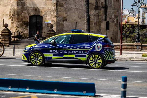 Seville Spain May 2022 Police Car Rolling Streets Feria Sevilla — Foto de Stock