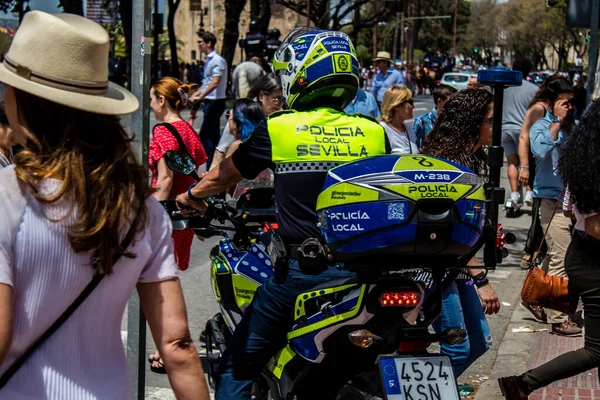 Seville Spain May 2022 Police Officer Streets Feria Sevilla Most — Stock Fotó