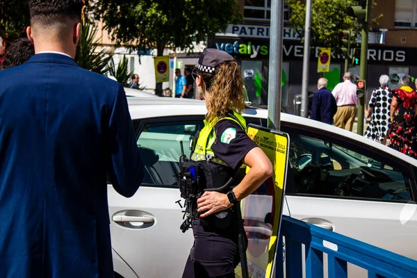 Seville Spain May 2022 Police Patrolling Streets Feria Sevilla Most — Stockfoto