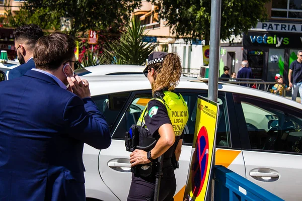 Seville Spain May 2022 Police Patrolling Streets Feria Sevilla Most — Stock Photo, Image