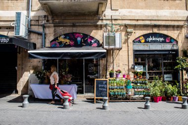 Tel Aviv, İsrail - 7 Mayıs 2022 Tel Aviv şehir merkezi, beyaz şehir ve İsrail 'in en büyük ikinci şehri