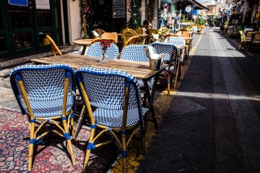 Tel Aviv, İsrail - 7 Mayıs 2022 Tel Aviv şehir merkezi, beyaz şehir ve İsrail 'in en büyük ikinci şehri