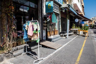 Tel Aviv, İsrail - 7 Mayıs 2022 Tel Aviv şehir merkezi, beyaz şehir ve İsrail 'in en büyük ikinci şehri