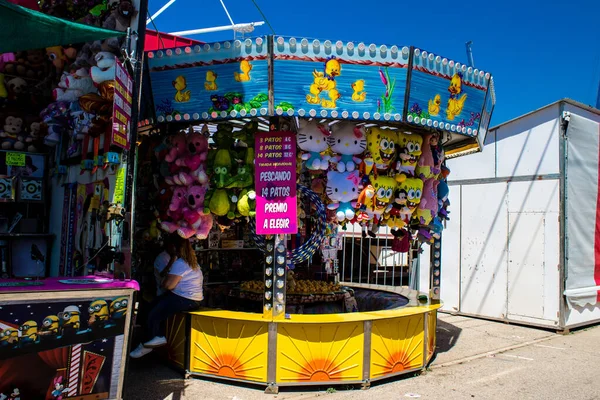 Seville Spain May 2022 Feria Sevilla Funfair Attractions Rides Open — Stock Photo, Image